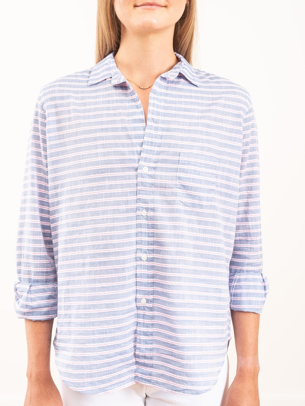 Frank & Eileen Eileen Shirt Striped Relaxed Button Down Size XS Coastal Preppy
